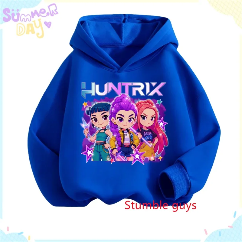 

Girls Anime Kpop Demon Hunters Hoodie Autumn Winter Warm Soft Daily Wear Cute Print Hooded Sweatshirt​