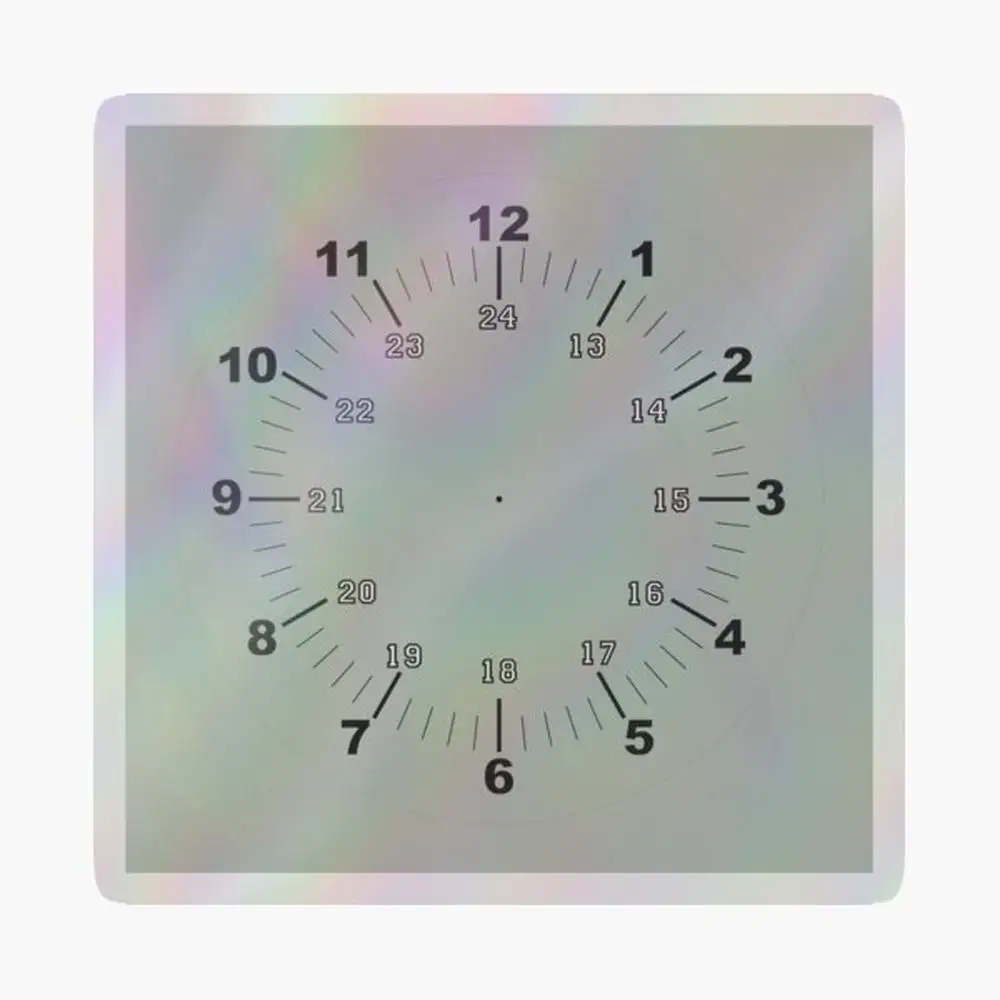 

Standard and Military Time Holographic Sticker for Laptop Decor Bedroom Car Cute Cartoon Art Fashionable Public Suitcase