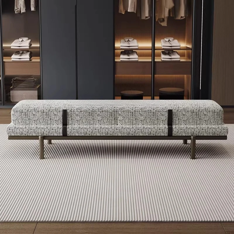 Italian Minimalist Benches Style Bedroom Closet With Fabric Soft Cushions Shoe Benches Long Shape Home Furniture Panchine ZYCD