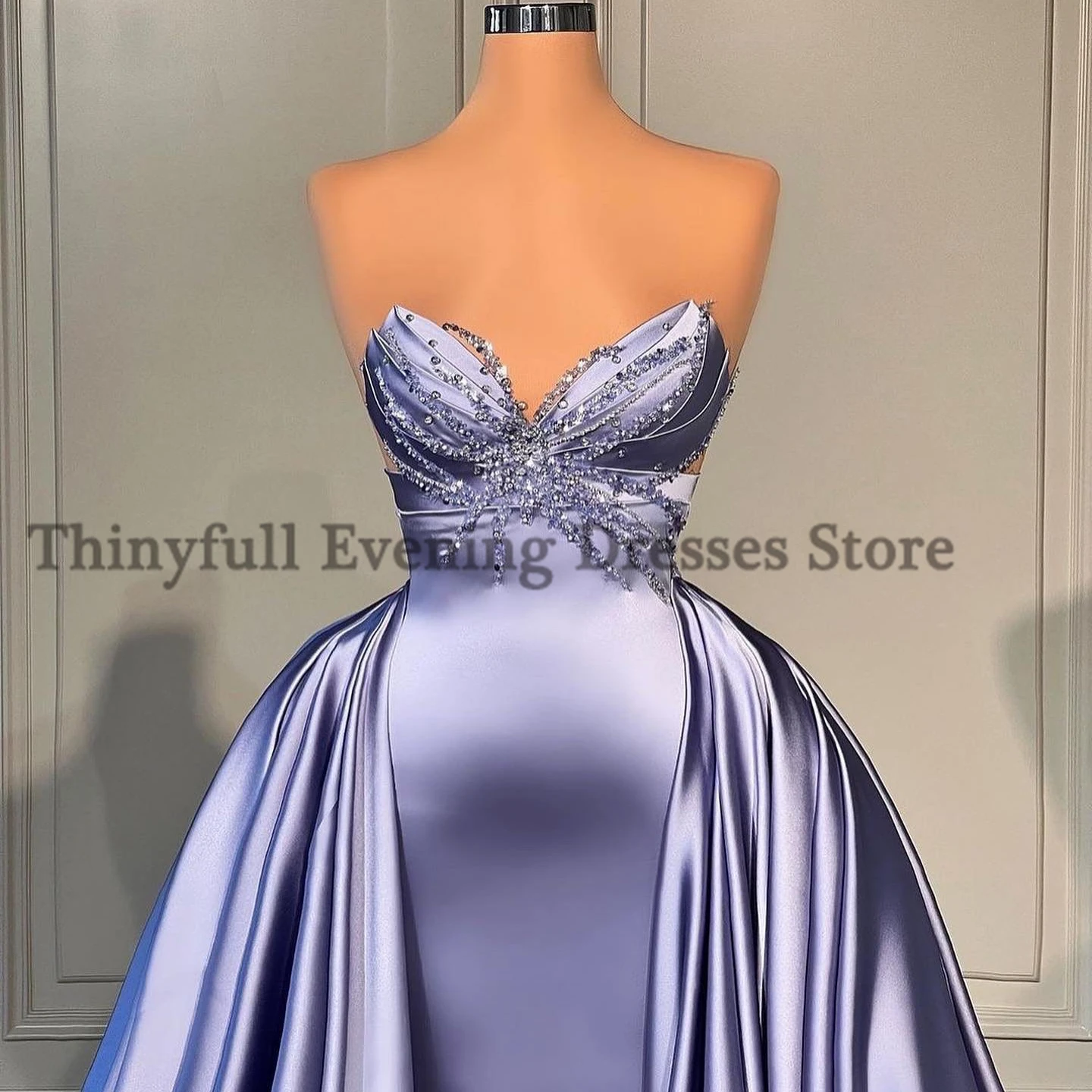 Thinyfull Formal Mermaid Prom Dresses Sweetheart Beadings Evening Dress Floor Length Saudi Arabia Cocktail Party Gowns Plus Size