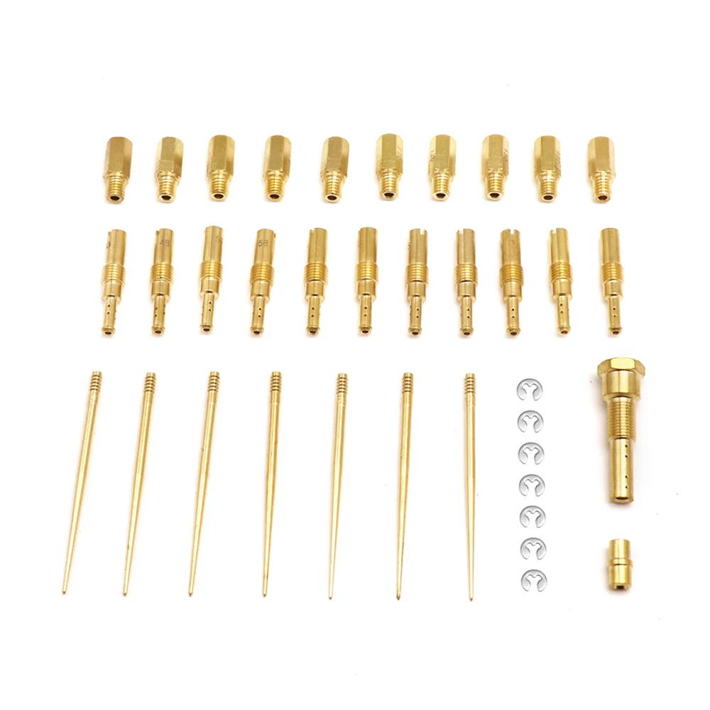 30pcs/set Set Carburetor Super Repair Kit for Keihin PE 26-28 PWK 21 24 26 28 30 32 34 Main Jet Slow/Pilot Jet Holder Needle