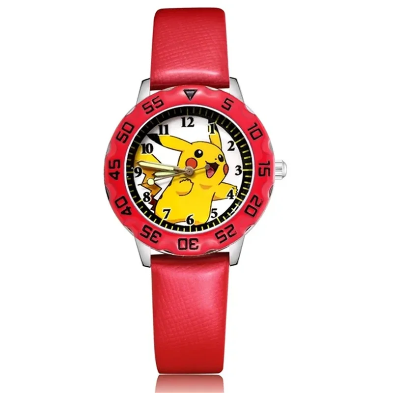 Anime Pokemon Pikachu Children Watch Quartz Leather Wrist Watches Clcok Men Women Watches Wristband Figure Toy Christmas Gifts