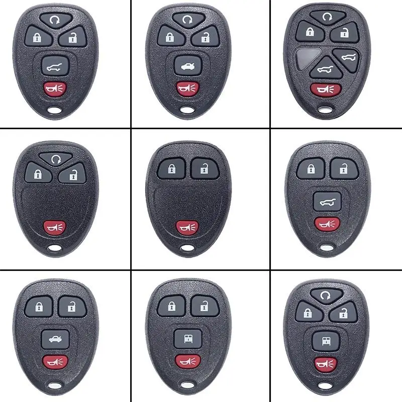 Universal Car Keyless Entry Remote Fob Shell Eco-friendly Plastic Case Multiple Button Designs for Auto Key Repair Use
