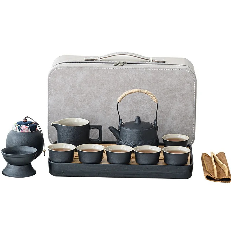 

set A complete set of drinking teapot travel Kung Fu tea set with tray