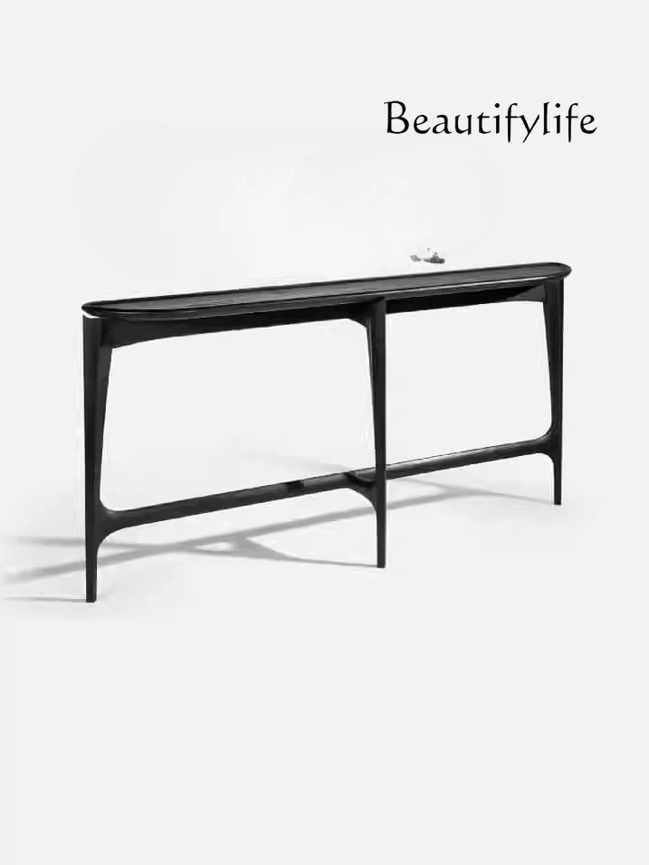 

Italian minimalist solid wood porch table, strip case entry foyer, modern minimalist designer light luxury porch table