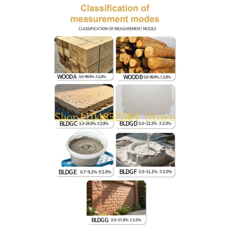 

652F Multiple Material Humidity Meter For Construction And Woodworking High Accuracy Measurement ABS Housing No Battery Required