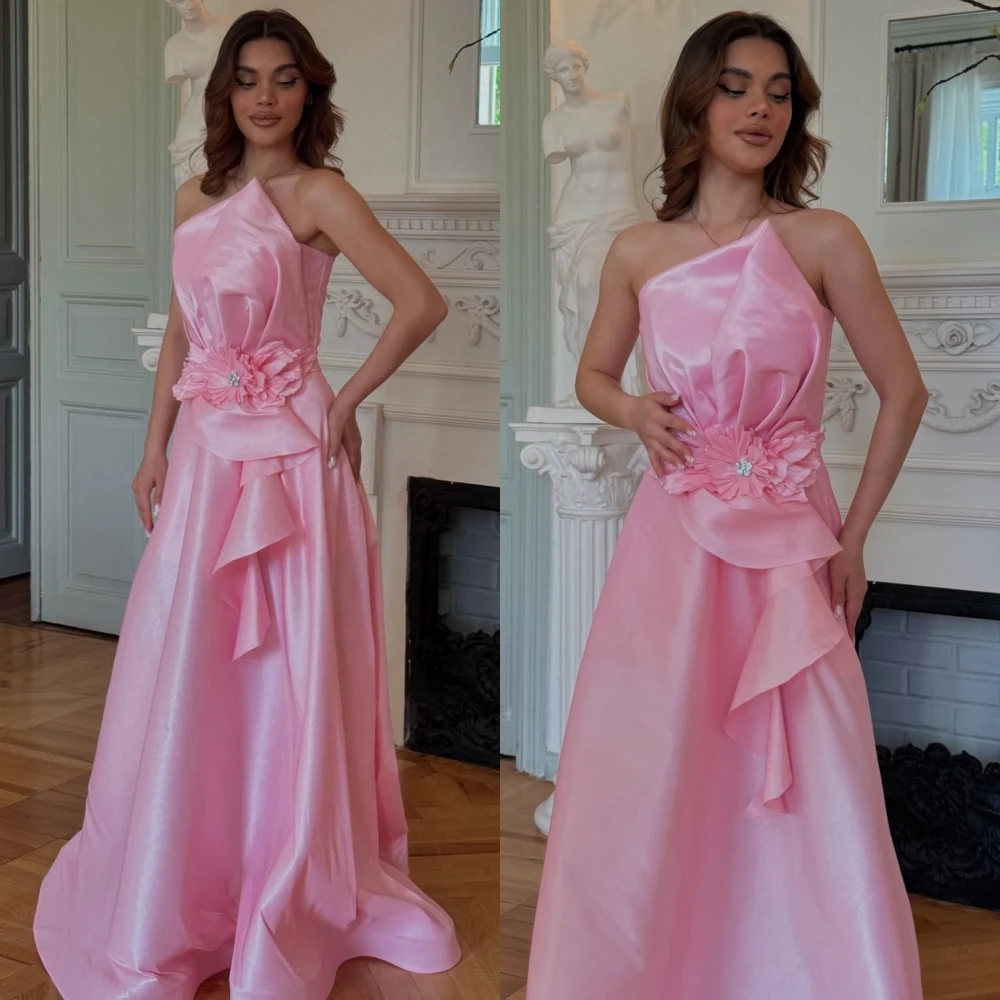 Customized A-Line Strapless Elegant Formal Evening Dress Fashion Temperament Bespoke Occasion Gowns High Quality Party Dress