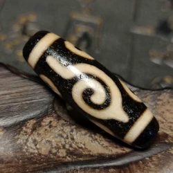 Tibetan White/Black Magic Snail 4 Eyes Totem Ancient Weathered Oily Old Agate DZI Beads For Men&Women Jewelry DIY Free Shipping