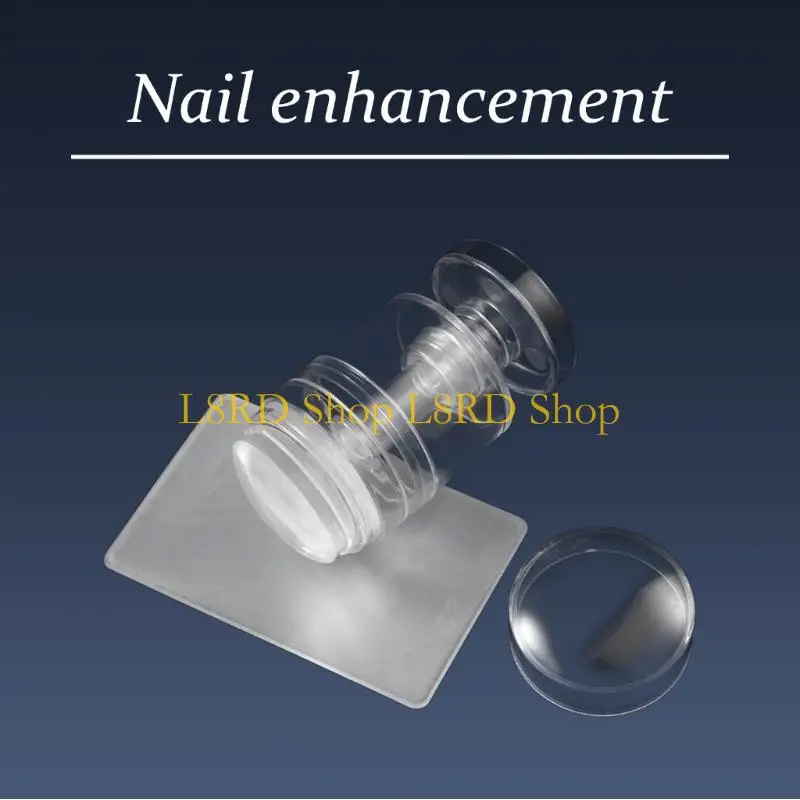 L8RD 네일 스탬퍼 키트 프렌치 팁 손톱 도구 실리콘 네일 스탬퍼 네일 스크레이퍼 투명한 네일 젤리 스탬퍼 손톱 광택제