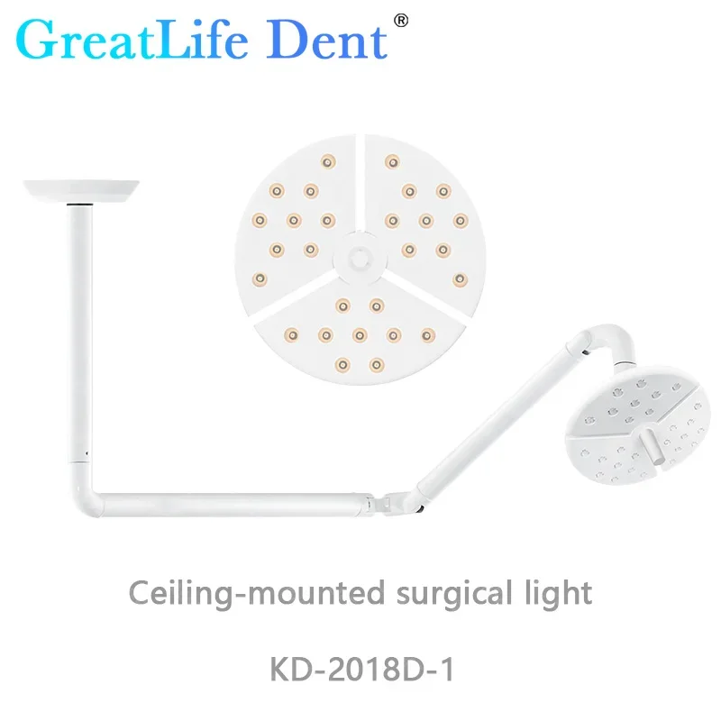 GreatLife Dent 36w 27 Leds Pet Surgery Shadowless Lamp Surgical Ceiling Wall-Mounted Veterinary Examination Dental Cold Lights