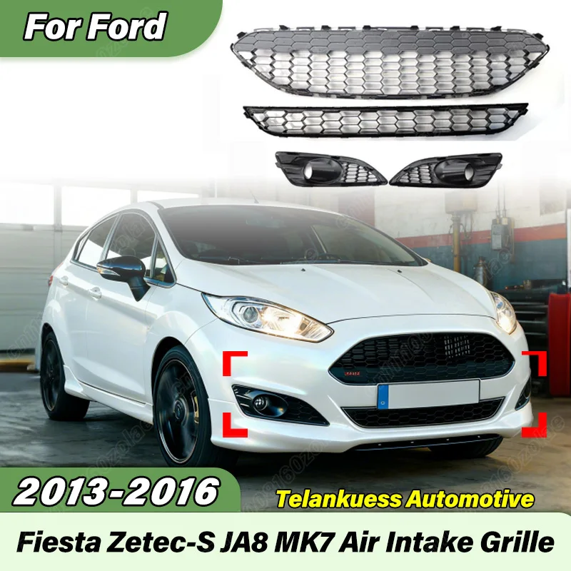

For Ford Fiesta Zetec-S JA8 MK7 2013 2014 2015 2016 Automobile ST Style Front Bumper Air Intake Grille Body Modification Kit