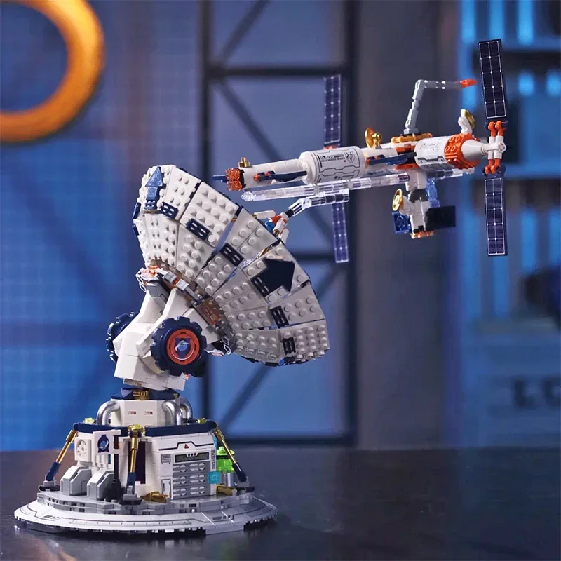 MOC Universe City Modulare Weltraumstation Radio Teleskop Bausteine Satelliten Montage Ziegel Wissenschaft Pädagogische Geschenke