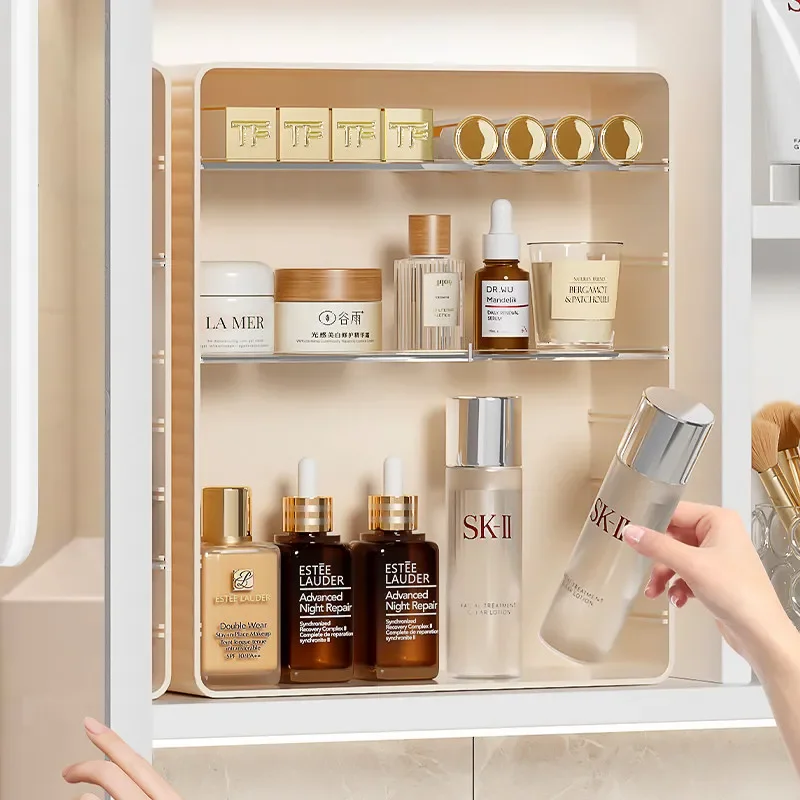 Mirror Cabinet Storage Box Acrylic Bathroom Cosmetics Storage Rack Lipstick Eye shadow Holder Multi-Layer Makeup Storage Box
