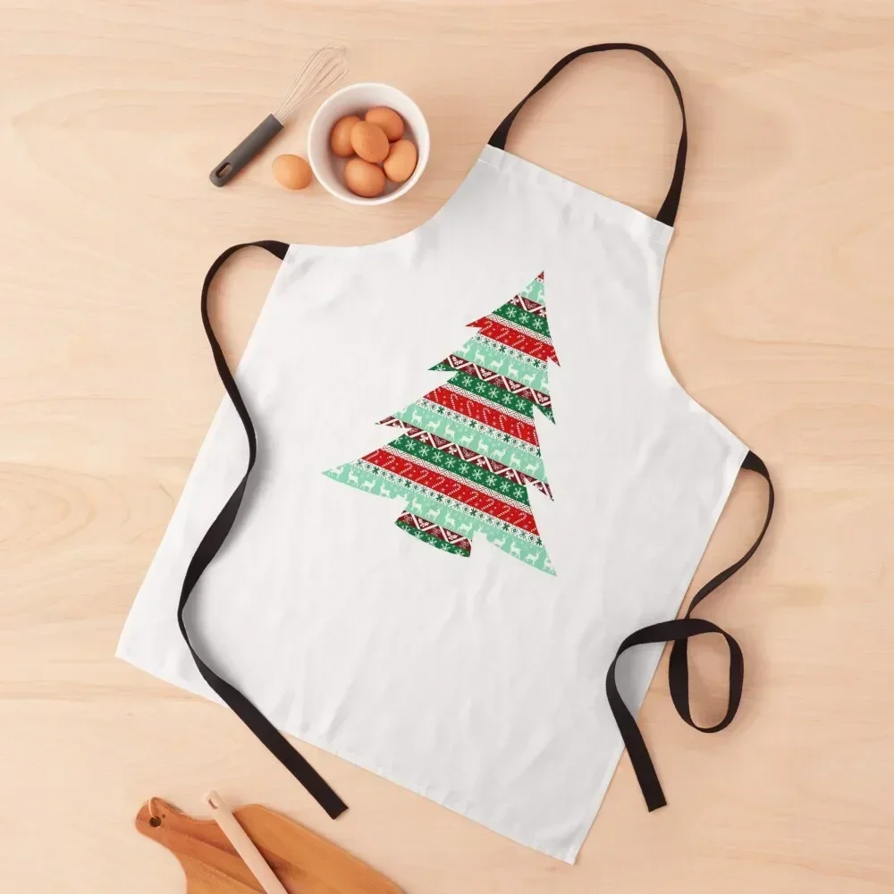 

Christmas tree pattern single Apron kitchen clothes for men Sexy chef for man Household Items Useful Apron