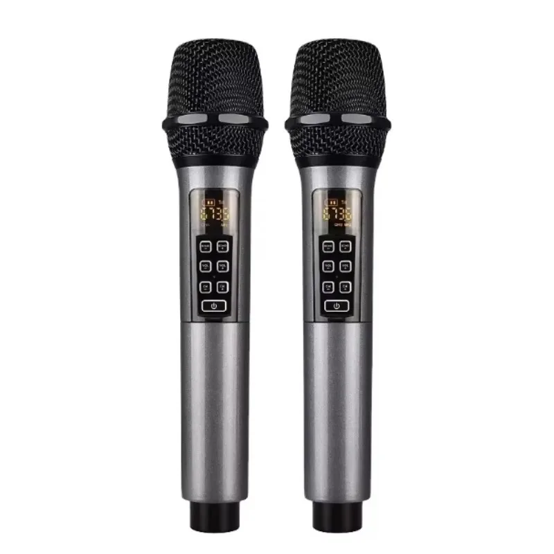 Xtuga UH-06 2-Channel Handheld Wireless Microphone Outdoor UHF with Reverberation Effects for Conference Use
