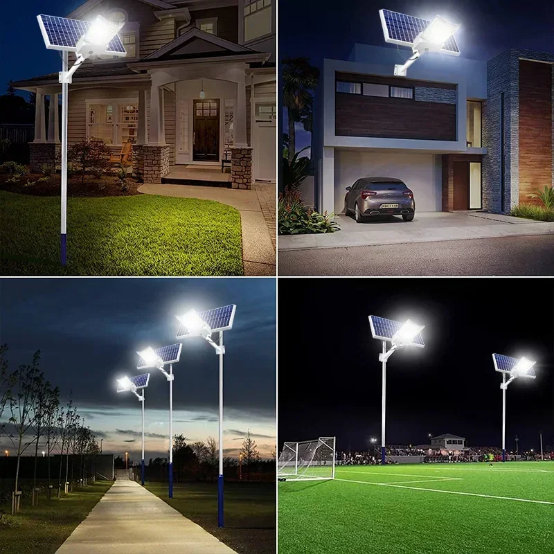 100w poderosas luzes solares ao ar livre jardim casa quintal iluminação lâmpada de parede painel externo jardim à prova dwaterproof água luz rua