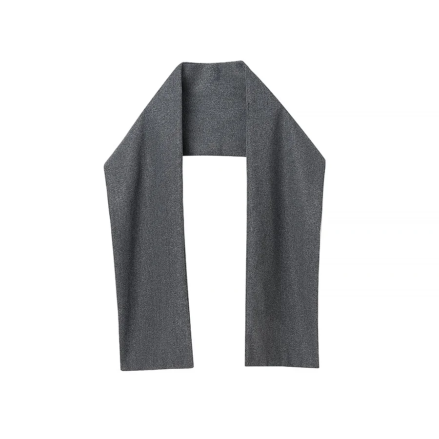 UETEEY 2024 New Dark Grey Wool Scarf Coat Women's Coat, Simple and Generous Warm and Textured Clothes Direct Purchase Service.