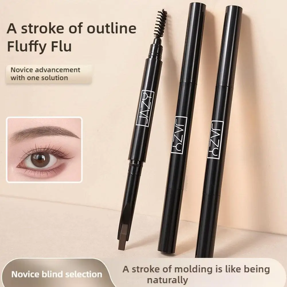 Lápiz de cejas de doble cabeza 2 en 1, lápiz de cejas Natural de larga duración, resistente al agua y al sudor, maquillaje de ojos cosmético para principiantes H2I1