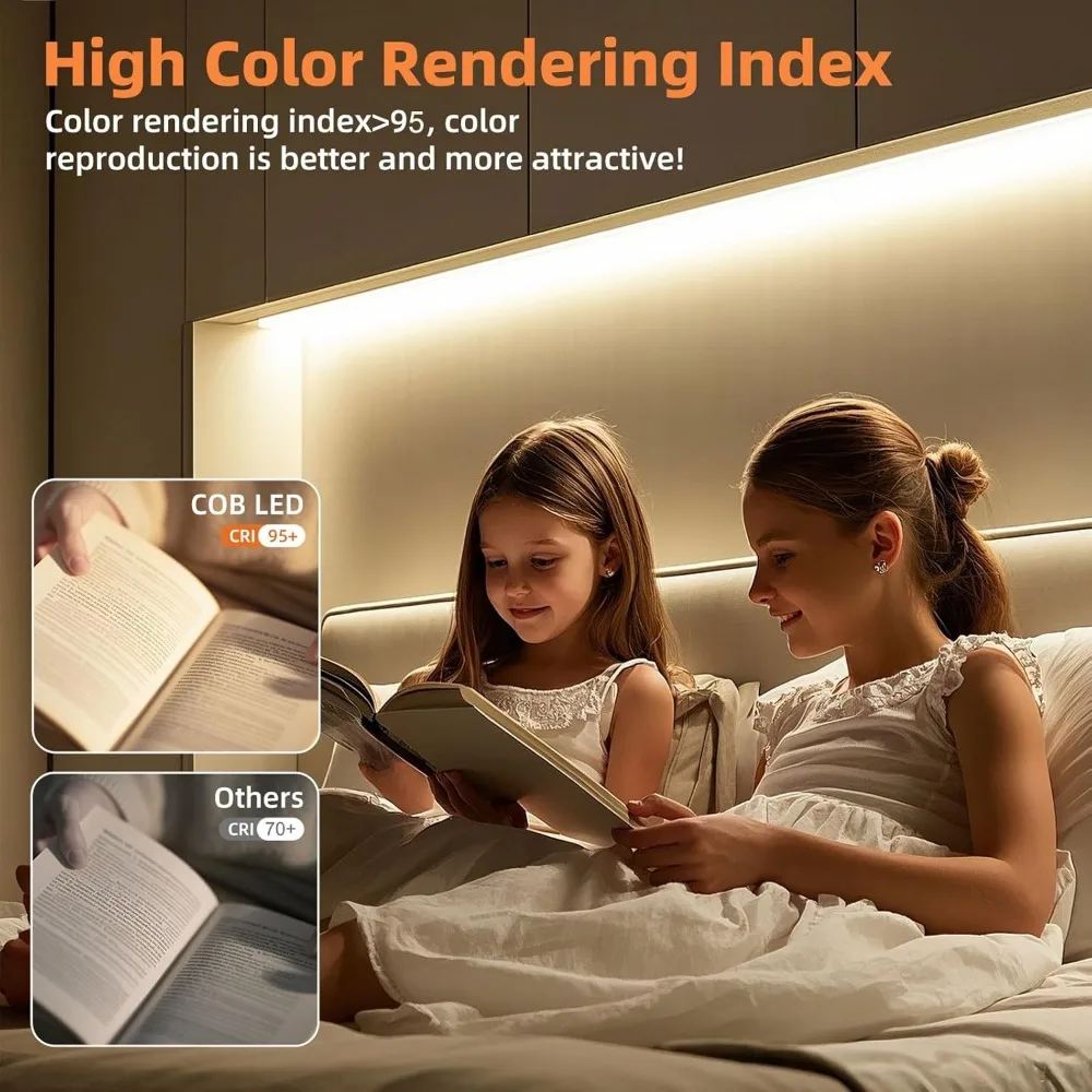 USB LED Strip Lights, Super Bright COB LED Strip Light, 5V Flexible LED Tape Light for TV LED Backlight, Mirrors, Display Cabine