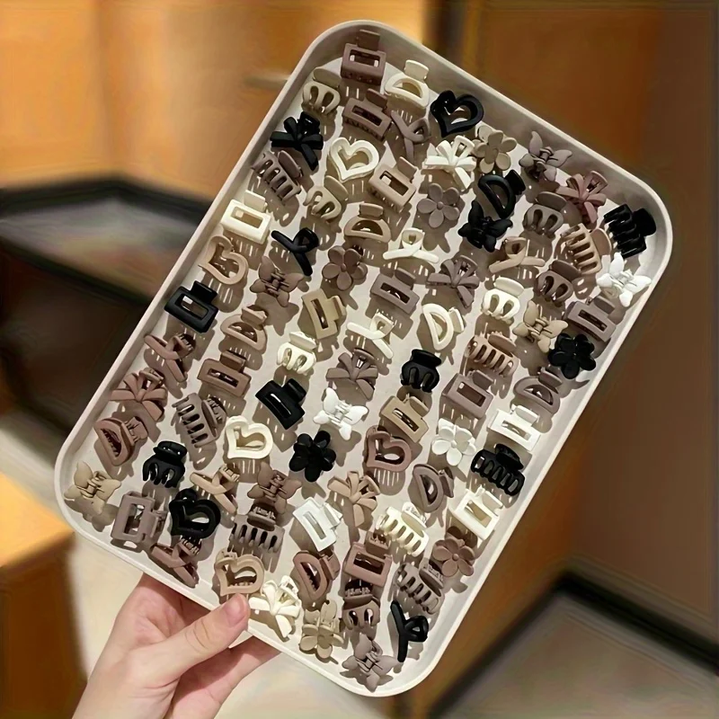 5 10 20 30Pcs Milk Coffee Color Small Hair Clip Set, Random Styles and Colors, Small Hair Clips, Fashionable Hair Clips for Women, Milk Coffee Series Small Clips, Bangs Clips, for Daily Use