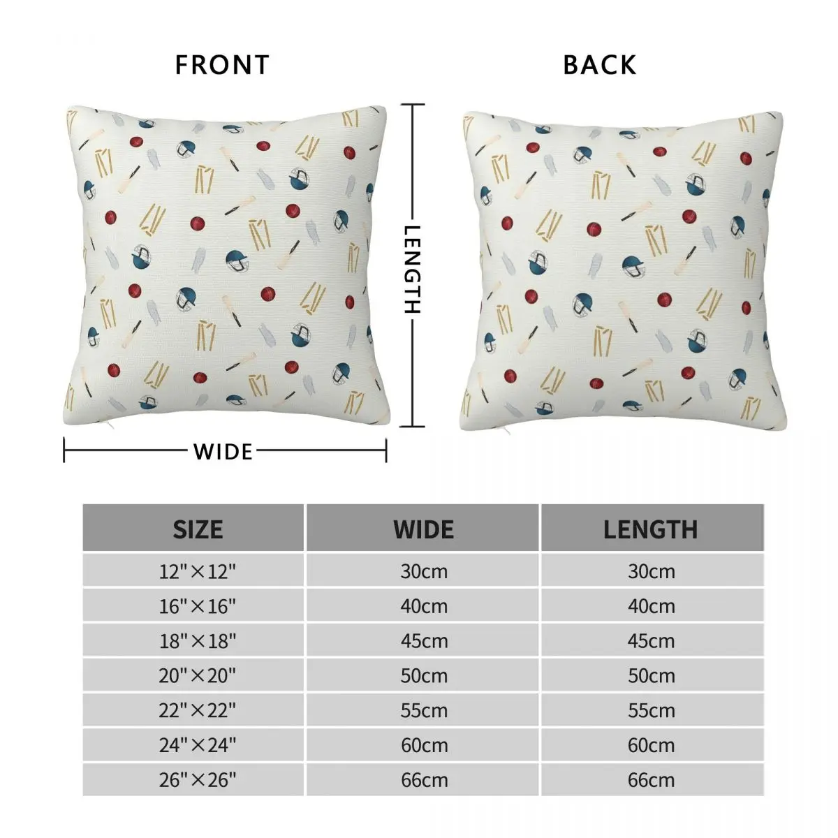 Cricket Sport Watercolour Square Pillowcase Polyester Linen Velvet Printed Zip Decorative Bed Cushion Cover