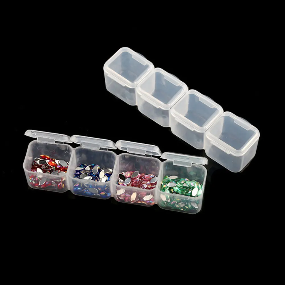 

Nail Storage Box Transparent Organizer For False Nail Art Tools Manicure Sundries Classified Grids Tray
