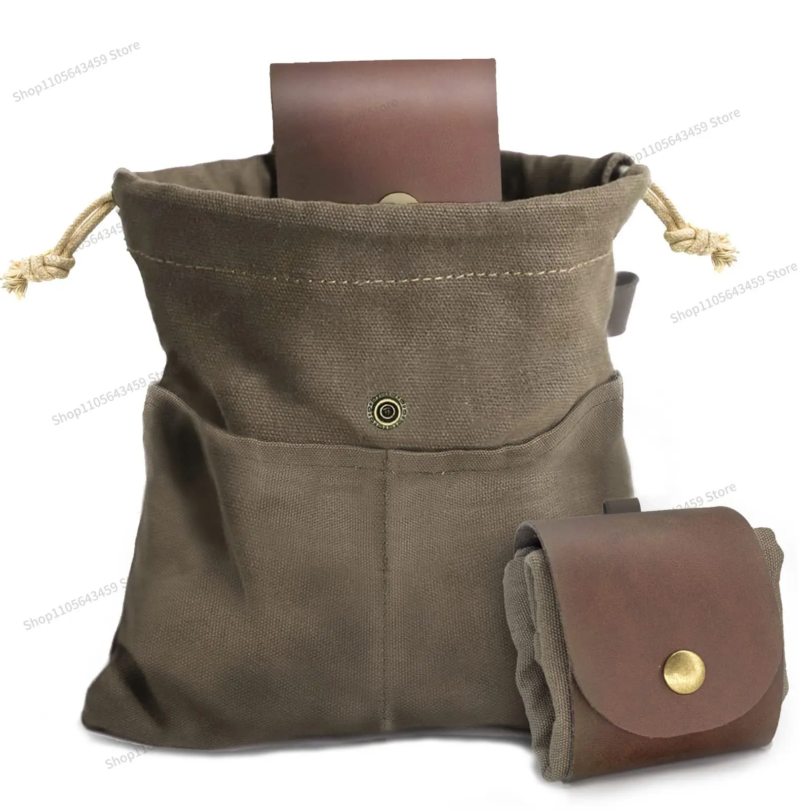 For Outdoor Camping Foraging Canvas Bag Fruit Picking Bag Folding Bundle Berry Waist Hanging Tool Bag Jungle