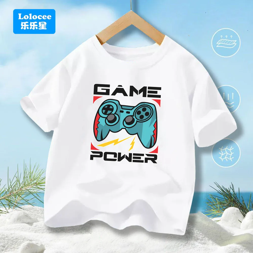 Summer Fashion Game Girl Boy T-Shirt Kids GamePad Graphic Tees Casual Short Sleeve Tops Round Neck Streetwear T Shirts YXJ01