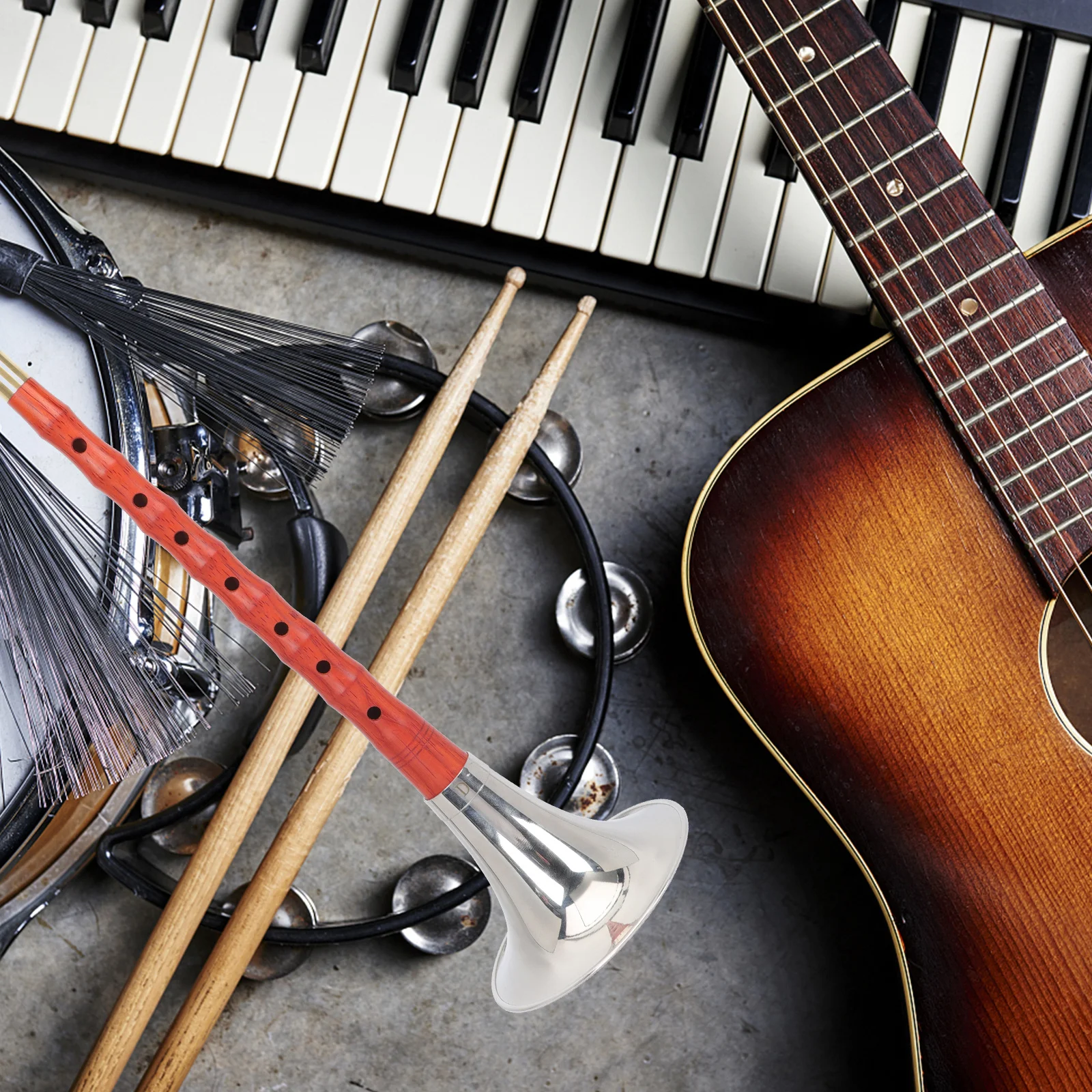 

1Set Beginner Suona Wooden D Key Polished Wind Instrument Portable Chinese Traditional Music Instrument for Practice and