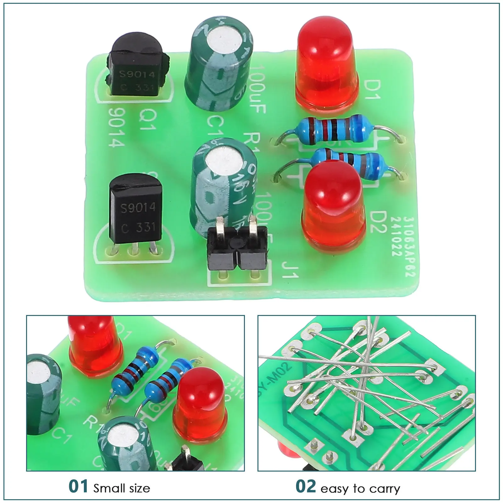2Sets Soldering Flashing Light Kit Electronic DIY Training LED Bistable Circuit Learning Kit Beginners School Projects Practice
