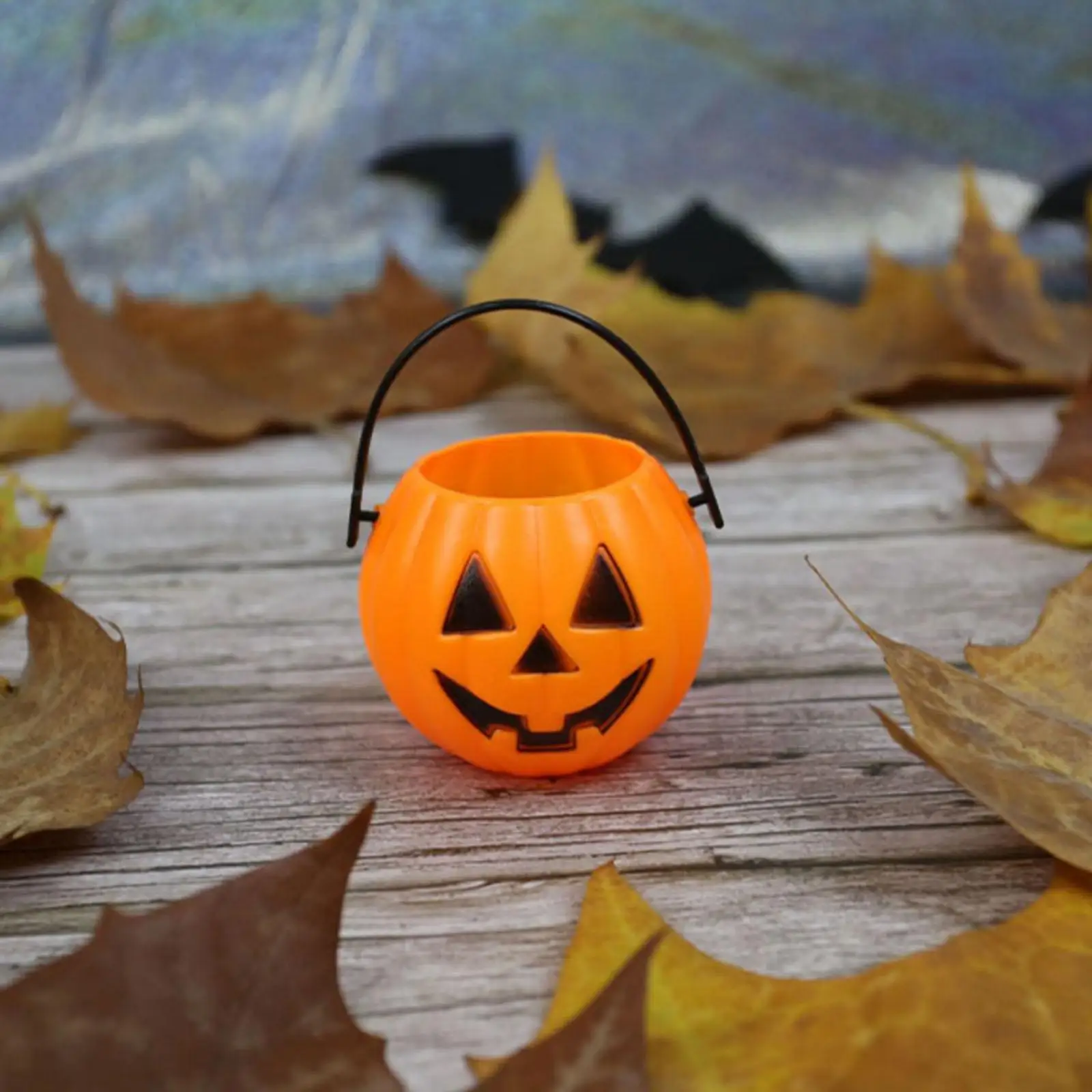 Pumpkin Bucket Candy Basket Pumpkin Pail Trick or Treat Bucket Orange for Home