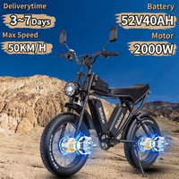 Q20 Electric Bike 2000W Dual Motor 52V40AH Lithium Battery Motorcycle City Electric Bicycle 20*4.0 Fat Tire Adult Mountain Ebike