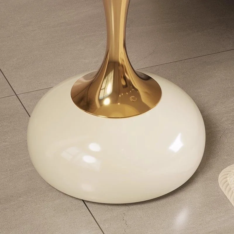 طاولة جانبية صغيرة على الطراز الإيطالي، طاولة جانبية فاخرة لغرفة المعيشة مع سطح رخامي وقاعدة ذهبية، طاولة نهاية حديثة للأريكة #3