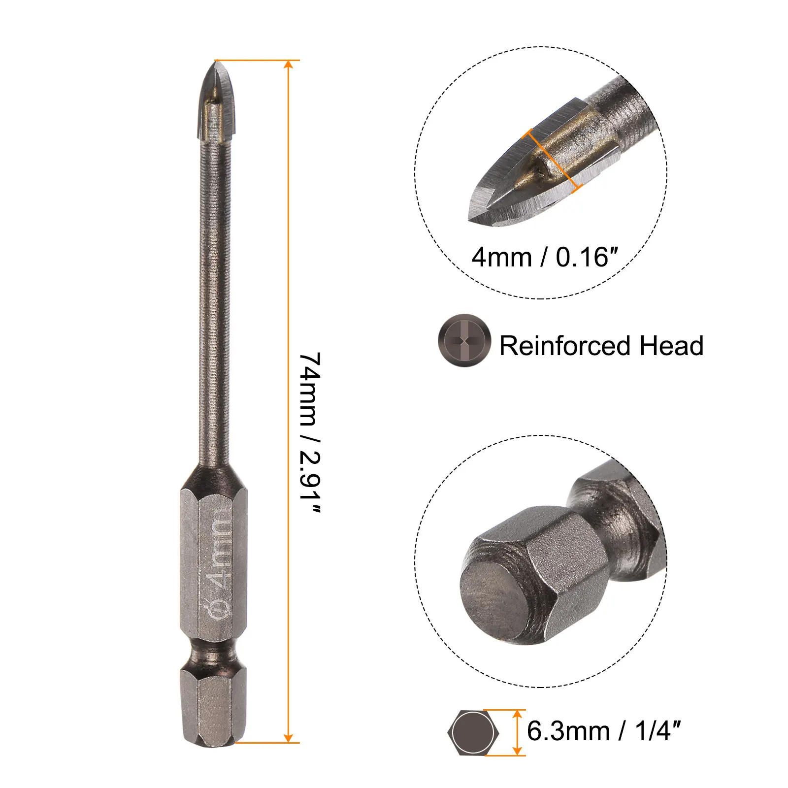 Imagem -05 - Titânio Triângulo Broca com Hex Shank Bit de Alvenaria mm mm mm mm mm mm 10 Pcs