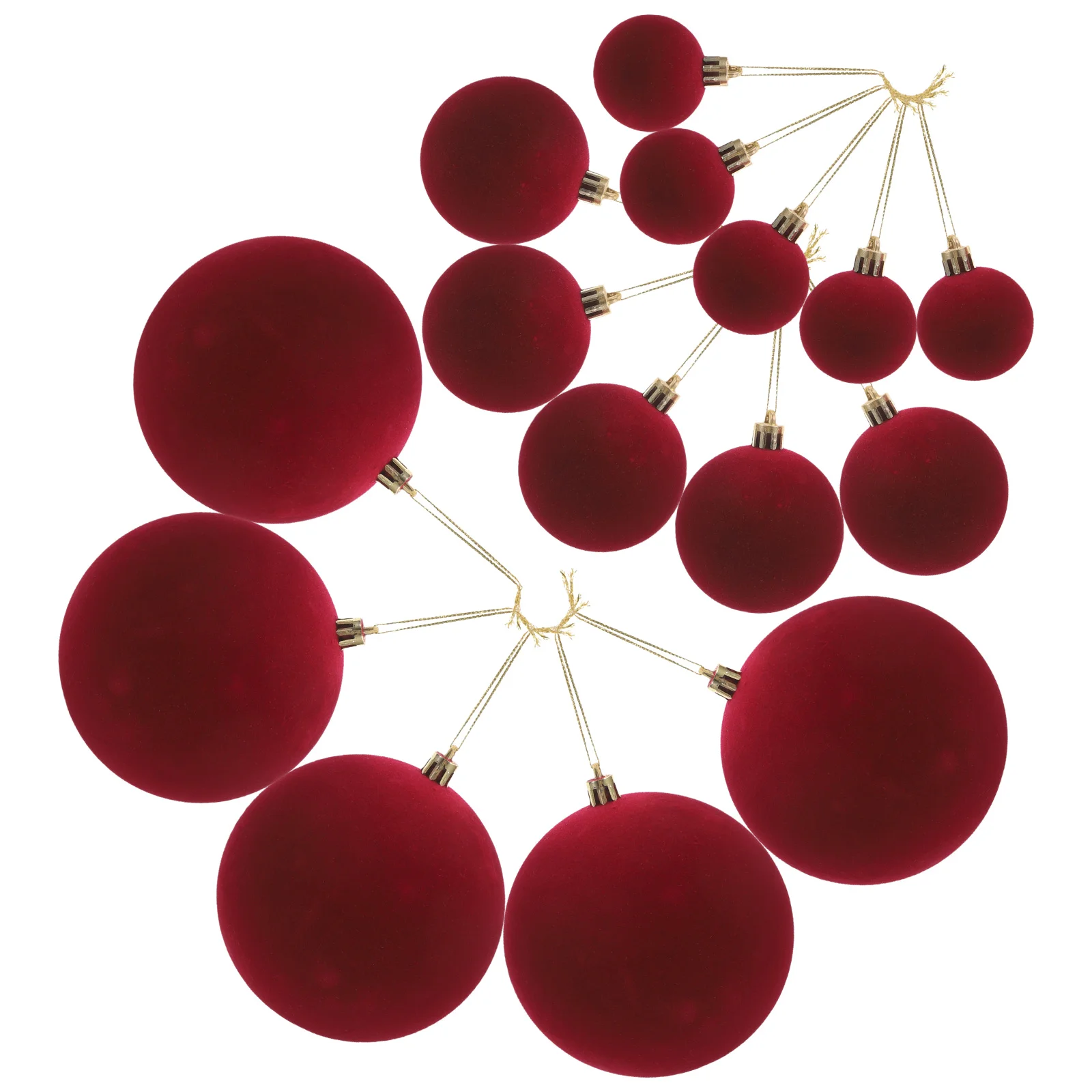 

15 Pcs Bobo Ball Decoration Flocked Christmas Ornaments Velvet Balls Decorate Tree Foam Big for Large