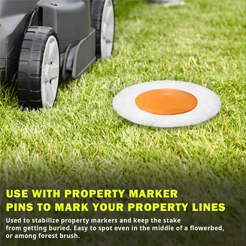 6x Stainless Steel Washers for Low Profile Survey Stakes Property Line Markers,the Visibility of the Survey Maker Stakes-ABFB