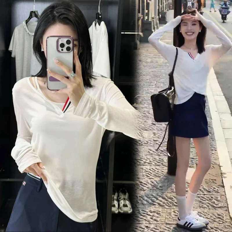 

Sun protection T-shirt with skirt, summer dress, a complete set of fashionable Korean style, tall and age-reducing elegant