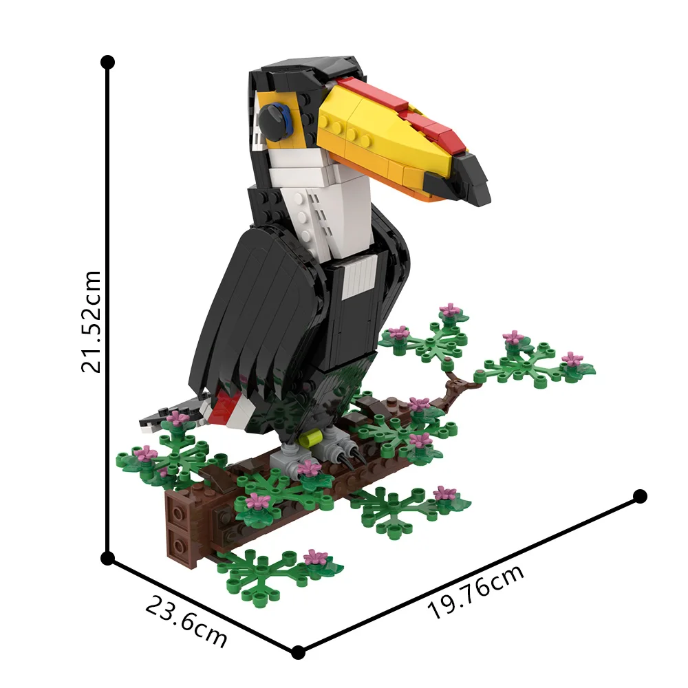 MOC Toco Toekan Model Bouwstenen 3D Toekan Beeldje Tropische Vogel Dieren Fit Jungle Thema Kamer Bricks Kid STEM Speelgoed Gift