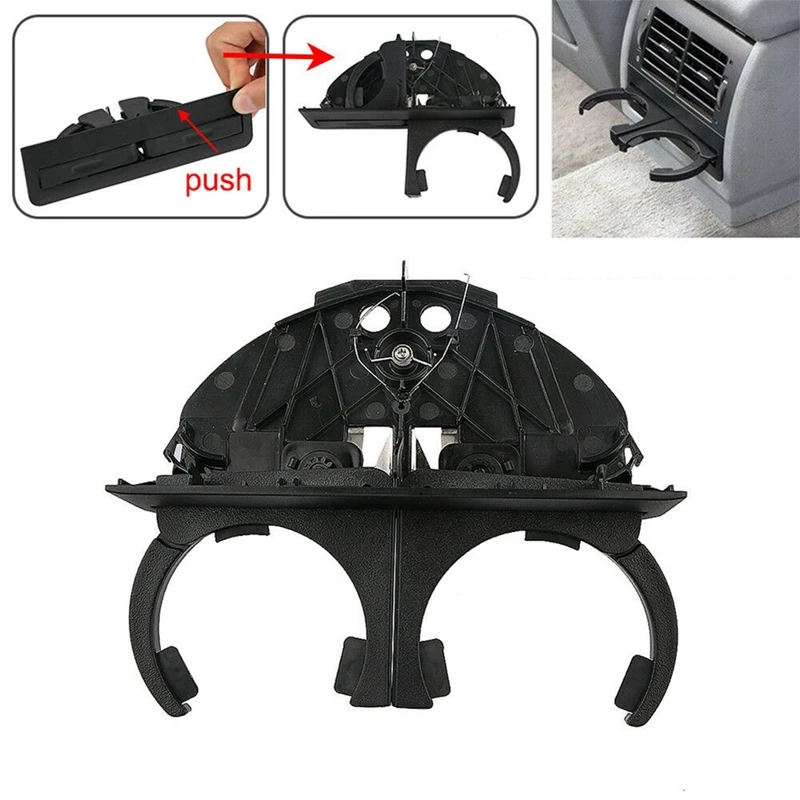 Car LHD Front + Rear Retractable Cup Holder Water Cup Holder For BMW E39 525I 525I 1996-2003 51168190205 51168184520