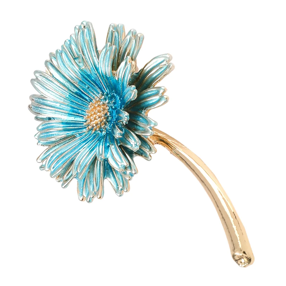 Flower Brooch Decorative Clothes Scarf Clip Alloy Daisy Pin Jewelry for Women Exquisite Cardigan Girl