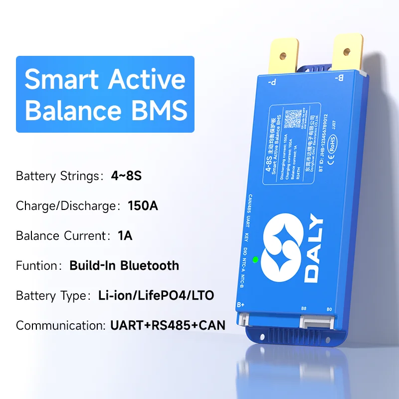 DALY BMS 1A Active Equalizer 100 Balance BMS 4S 8S 10S 16S Smart BMS 40A 60A 100A 200A Lifepo4 Li-Ion LTO Battery