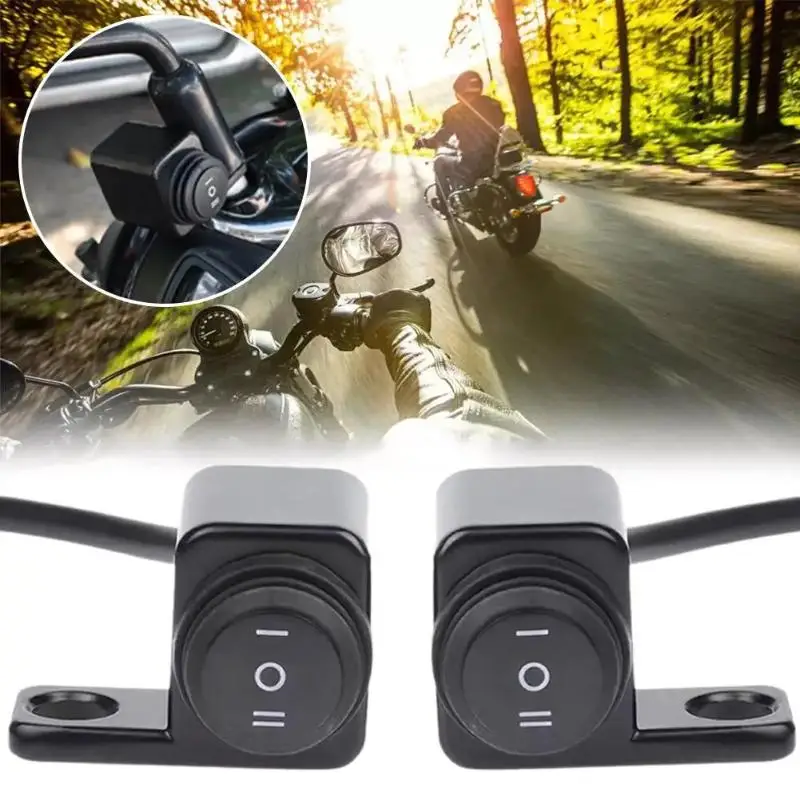 Driving Light Motorcycle Rearview Mirror Seat Headlight Waterproof 2/3 Way Hazard Fog On Off Right/Left Spotlight Flashing