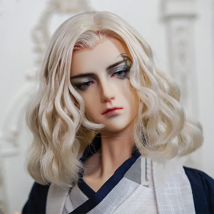 

1/4 BJD Doll Wig, 1/3 Qualitatively high quality men's short hair curly hair doll hand remodel wig