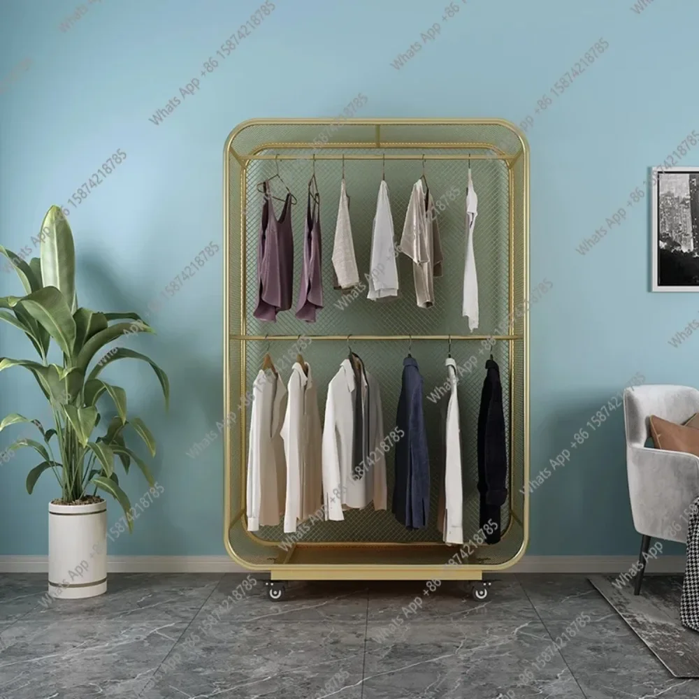 A69 Modern Minimalist Wardrobe Open Fabric Shelves Display Kids Wardrobe Nordic Wearable Cheap Modular Metal Armario Home Furnit