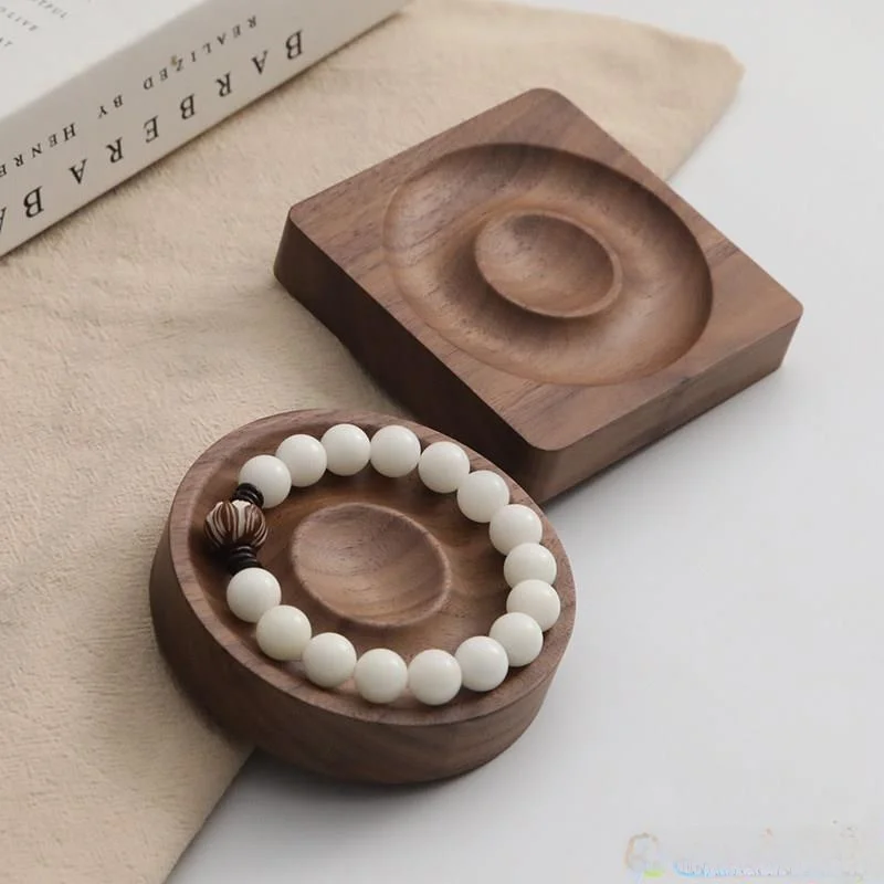 

Деревянная подставка для украшений, круглая тарелка для хранения браслетов, реквизит для фотосъемки, дизайнерский круглый поднос для демонстрации модных аксессуаров