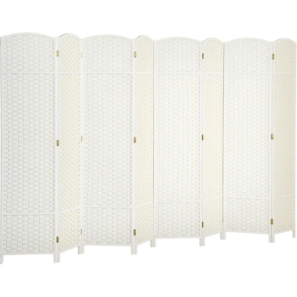 

8-Panel Folding Privacy Screen, 5.6' Tall, White, for Home Office, Bedroom