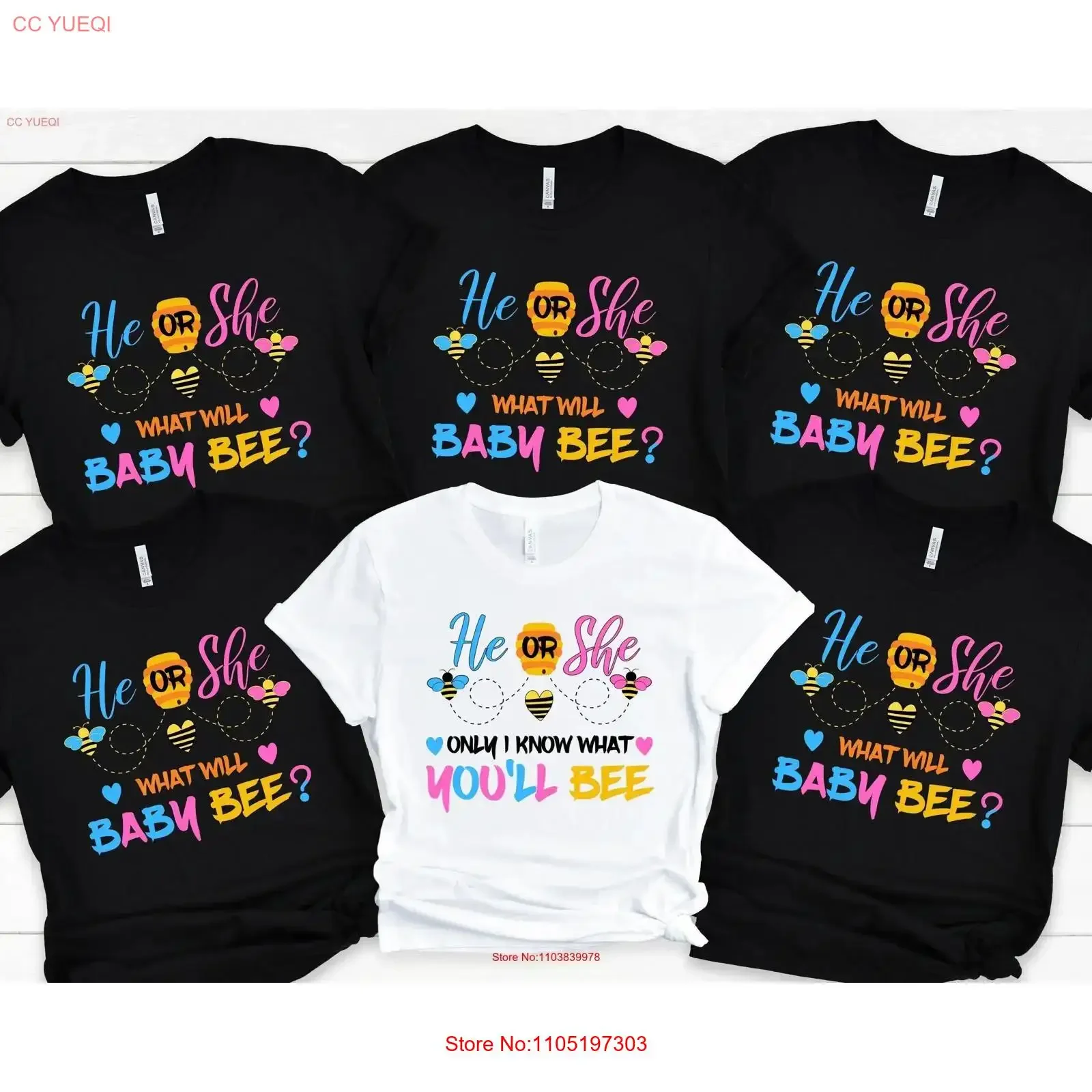 He Or She What Will Baby Bee T Shirt Bumble Gender Reveal Party Pregnancy Keeper of the Mom to be vintage Washed Soft Slightly