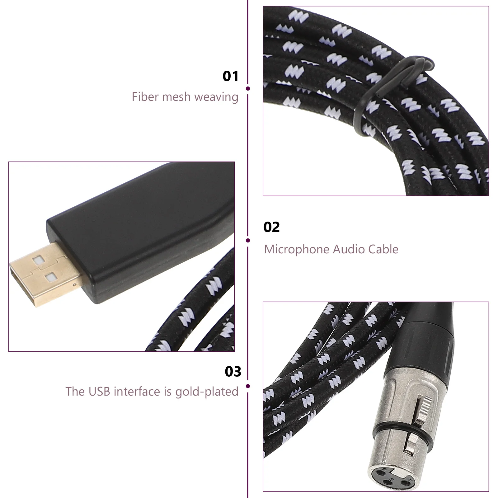 1Pc Usb Xlr Microph… - image