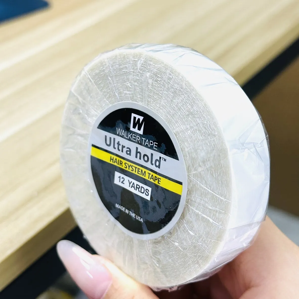 

1Roll 12 Yards 2/1/0.8cm White Ultra Hold Support Double Sided Waterproof Adhesive Tape For Tape Hair Extension/Toupee/Lace Wig