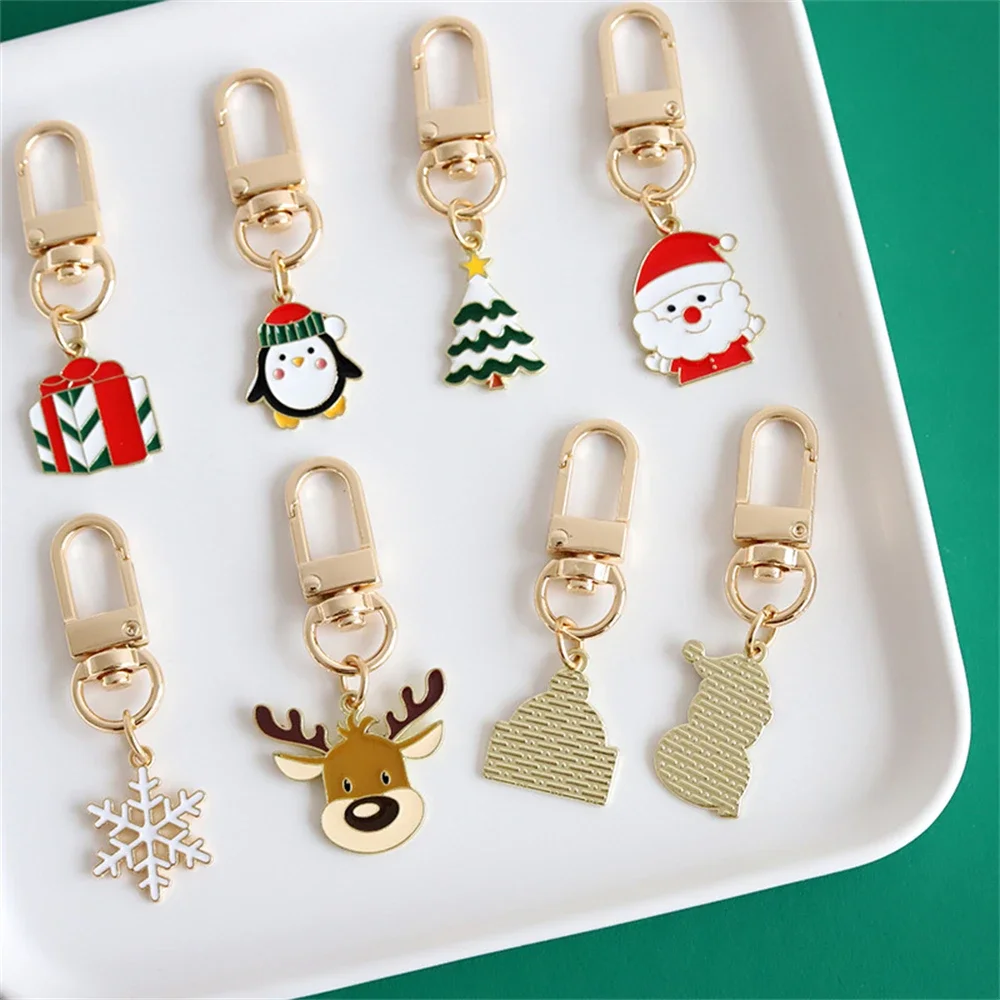 New Mixed Christmas Keychain Cute Santa Claus Deer Candy Pendant Keychain For Girls Kids Bags Decor Xmacs New Year Party Gift